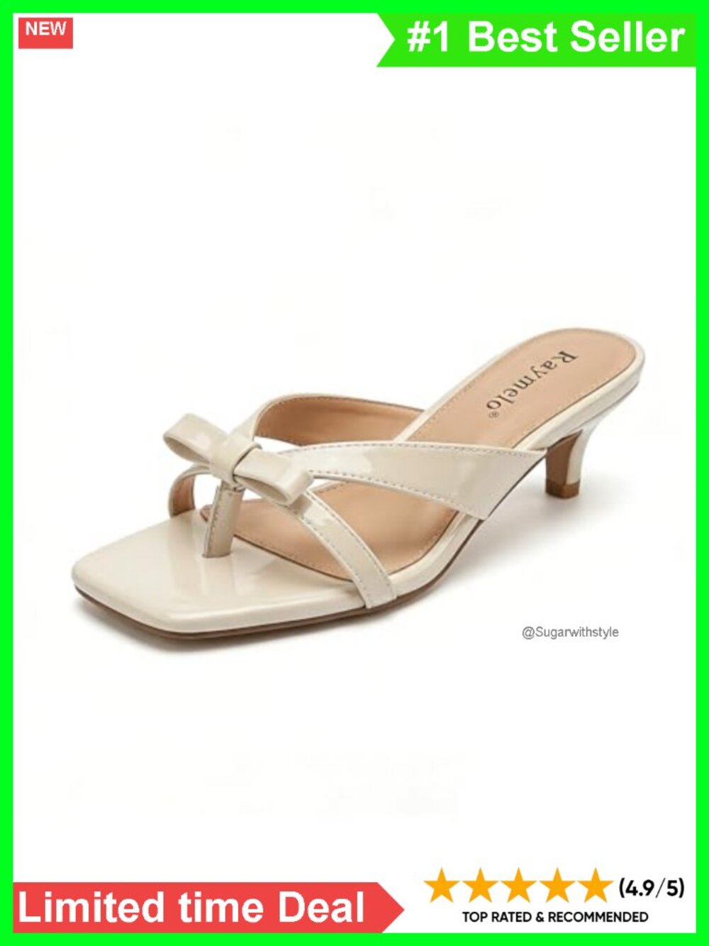 Faux Leather Heeled Sandals Square Toe Kitten Heel Slip On Mules